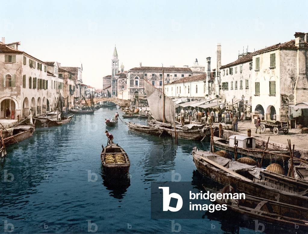 Mercato di Pesce, Chioggia (hand-coloured photo)