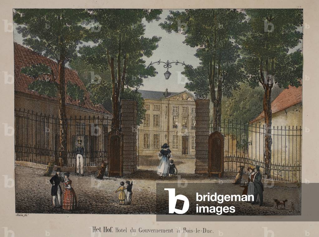 Het Hof, Hotel du Gouvernement à Bois-le-Duc, c.1895 (photochrom)