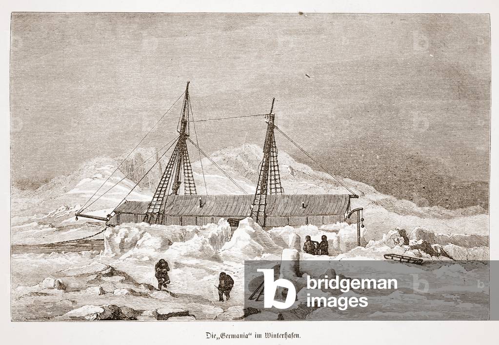 The 'Germania' clad for winter, 1876 (engraving)