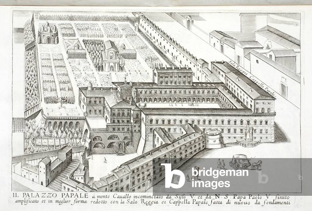 View of the Papal Palace at Monte Cavallo (litho)