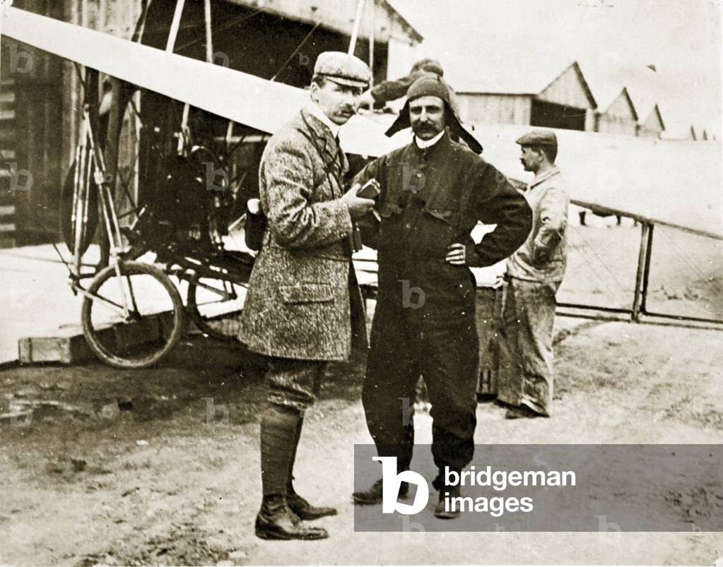 Bleriot after crossing the channel, print by James Jarche, 1909 (photogravure)