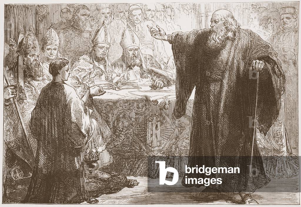 Wicliffe before the Convocation at Oxford, illustration from 'The History of Protestantism' by James Aitken Wylie (1808-1890), pub. 1878 (engraving)