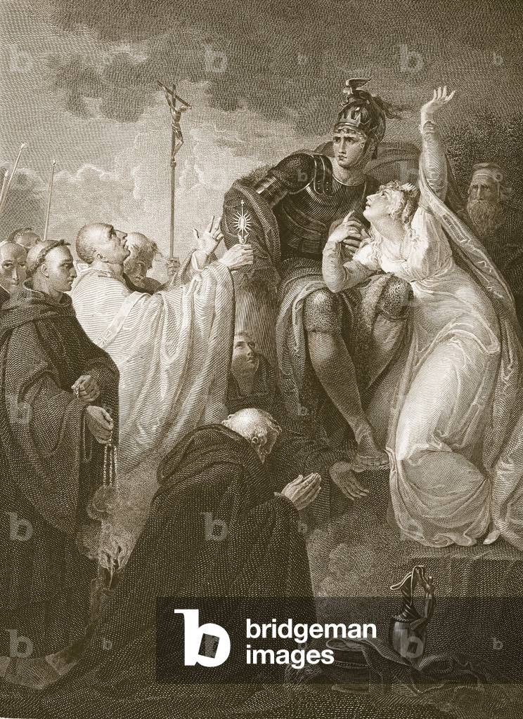 Sant'Agostino prima di Ethelbert, inciso da A. Smith, illustrazione da David Hume 'The History of England ', p