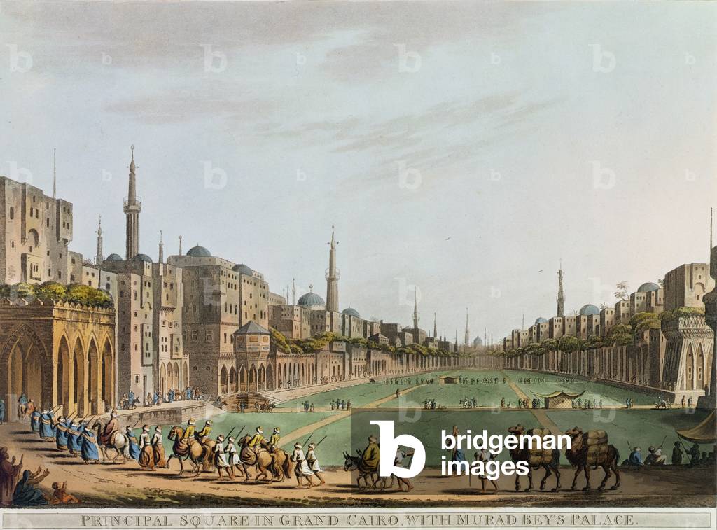 Principal Square in Grand Cairo, with Murad Bey's Palace, plate 27 from 'Views in Egypt', engraved by Thomas Milton (1743-1827) pub. by Robert Bowyer (1758-1834) 1801 (aquatint)