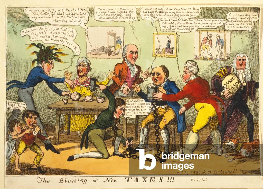 The Blessing of New Taxes!!!, c.1819 (hand-coloured engraving)
