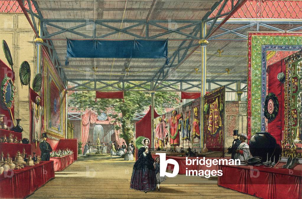 View of the India section of the Great Exhibition of 1851, from Dickinson's Comprehensive Pictures (colour litho)