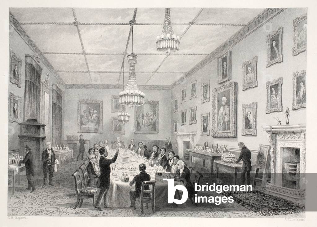 Thatched-House, from 'London Interiors with their Costumes and Ceremonies' pub. Joseph Mead, London, c.1843 (steel engraving)