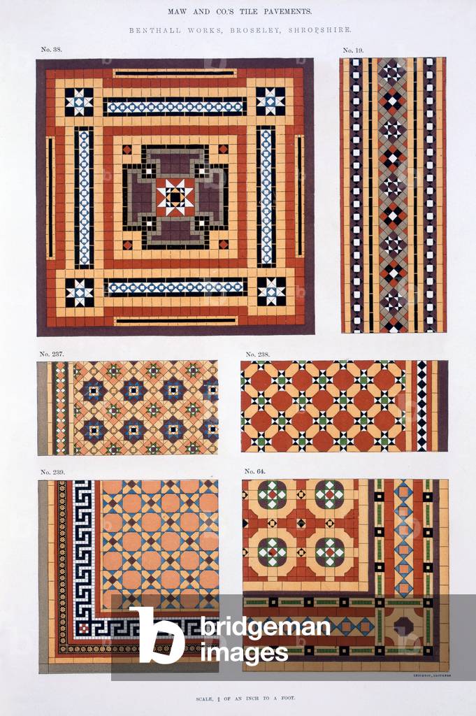 Designs from the Trade Catalogue of Maw & Sons Tile Pavements (colour litho)