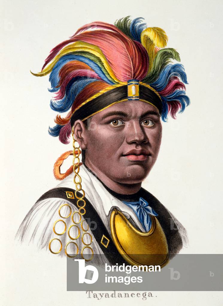 Tayadaneega: Chieftain of one of the Pacific Islands, from 'Ethnological Study of Various Racial Types from Various Continents', by C.I. Brodtmann, 1824 (colour litho) 