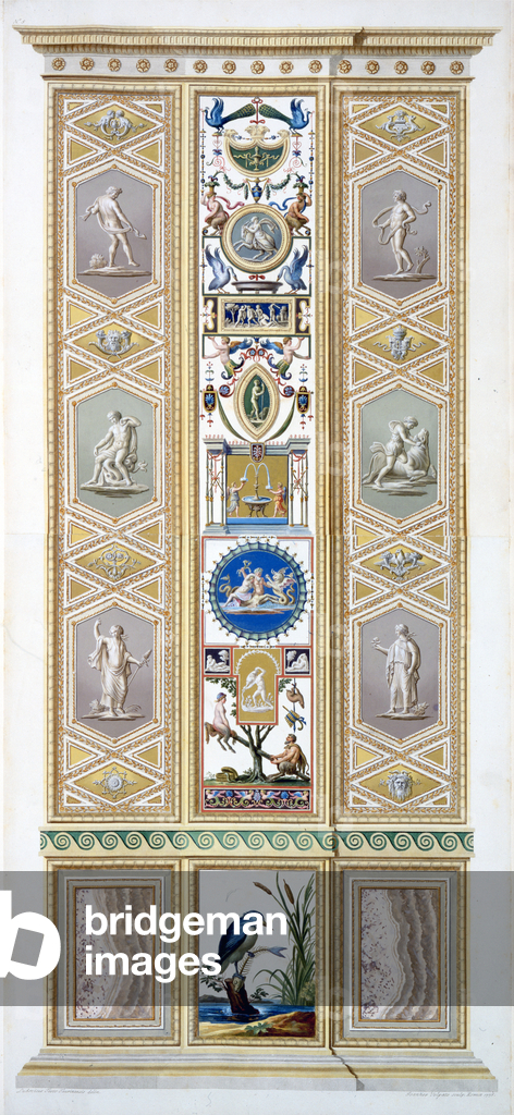 Panel from the Raphael Loggia at the Vatican, from 'Delle Loggie di Rafaele nel Vaticano', engraved by Giovanni Volpato (1735-1803), 1775, published c.1775-77 (hand coloured engraving)