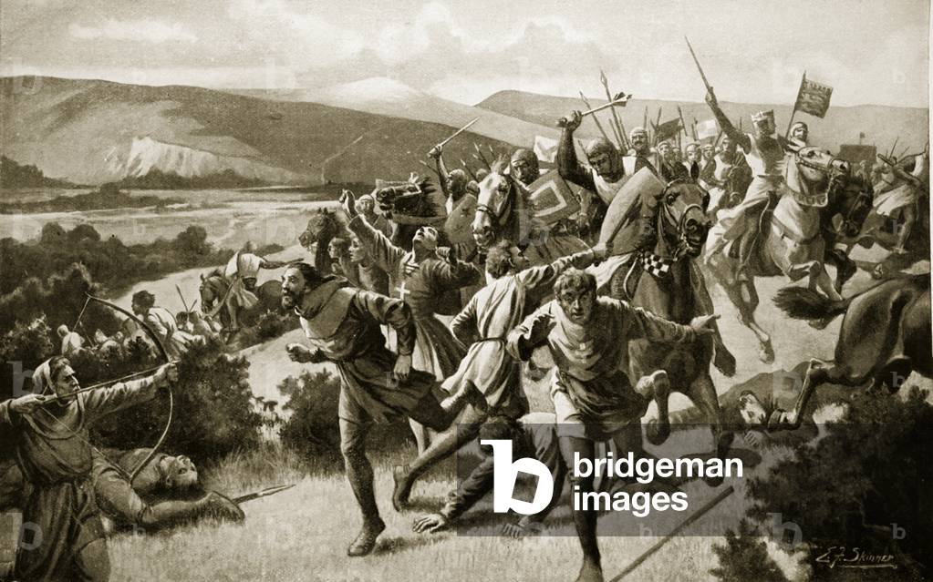 Immagine di Stampa "Principe Edward inseguendo i londinesi al Battaglia di Lewes", 20th Secolo di Edward Frede
