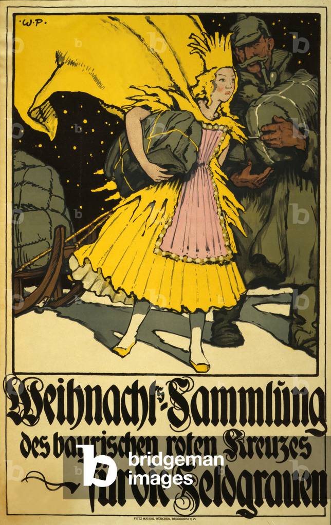 Christmas Appeal by the Bavarian Red Cross, pub. Munich, c.1914-18 (colour litho)