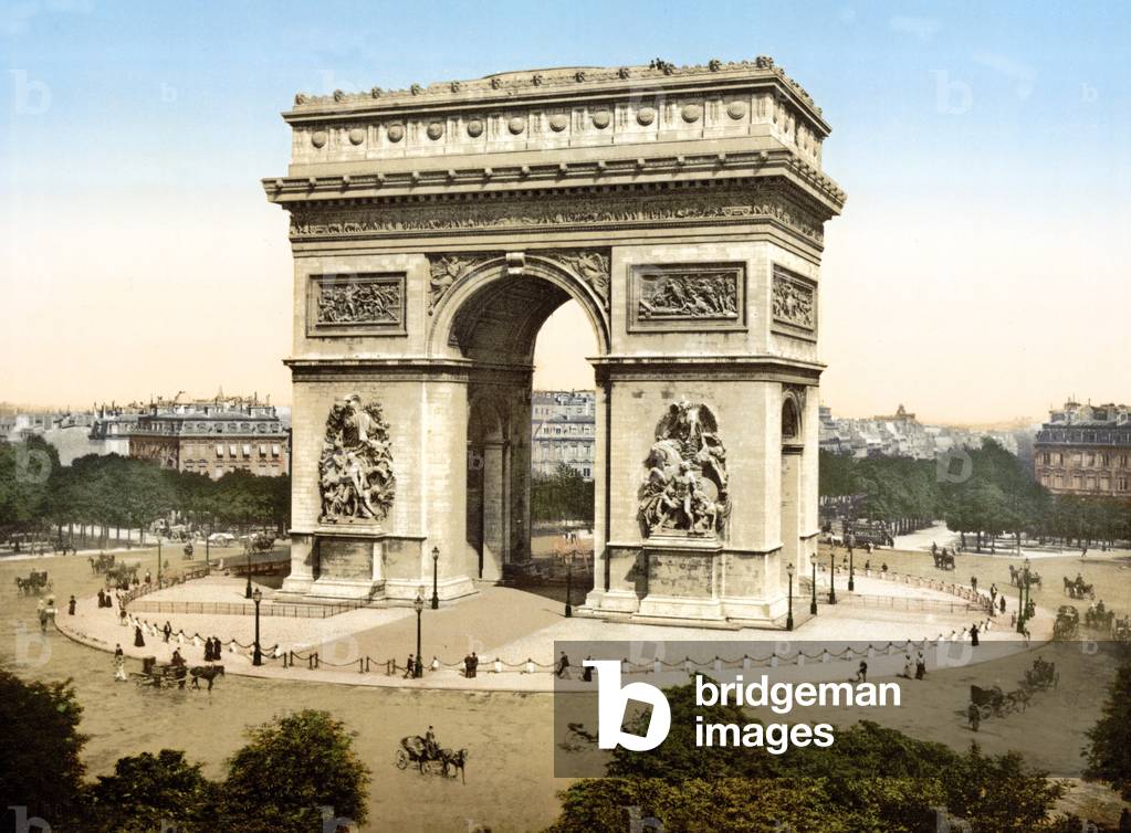 L'arc de Triomphe de L'etoile, Paris (hand-coloured photo)