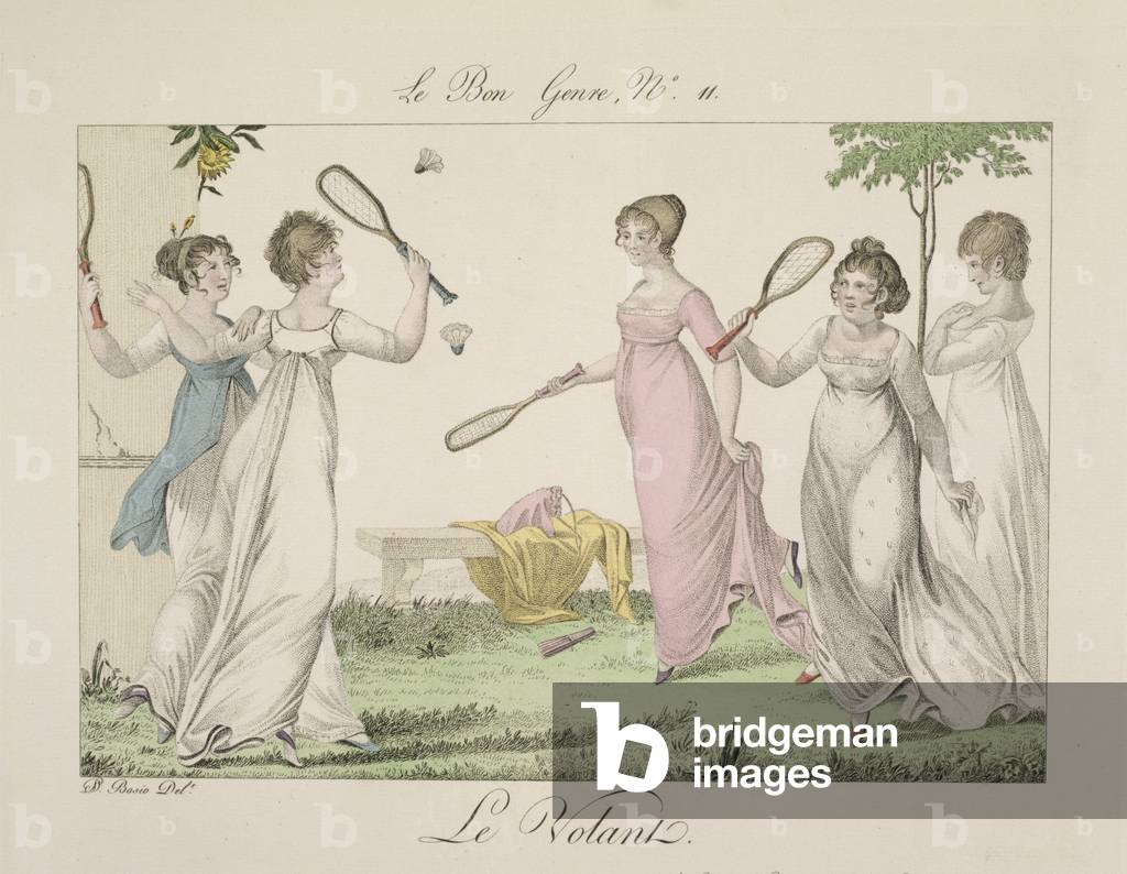 Image of Engraving depicting The Shuttlecock, 1802 by French Artist