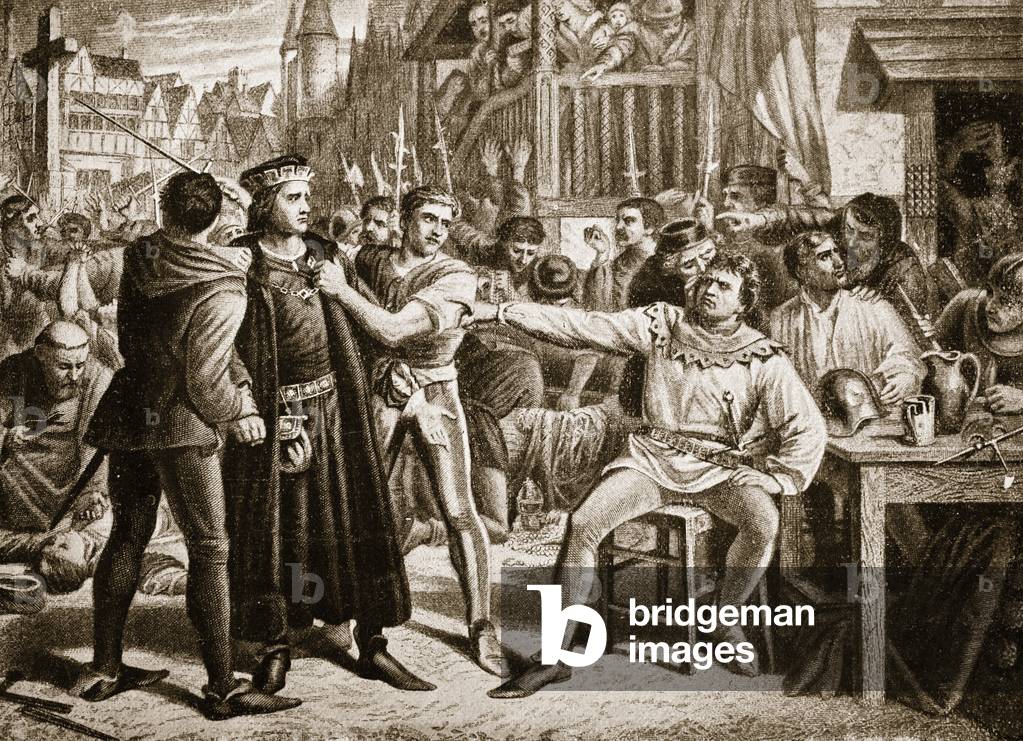 Signore Saye e Sele portato prima Jack Cade, 1450, illustrazione da 'Hutchinson's Storia del British Nation', 