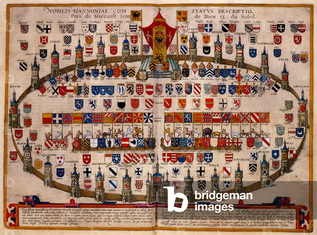 Schematic view of the social composition of the province of Hainault (coloured engraving)