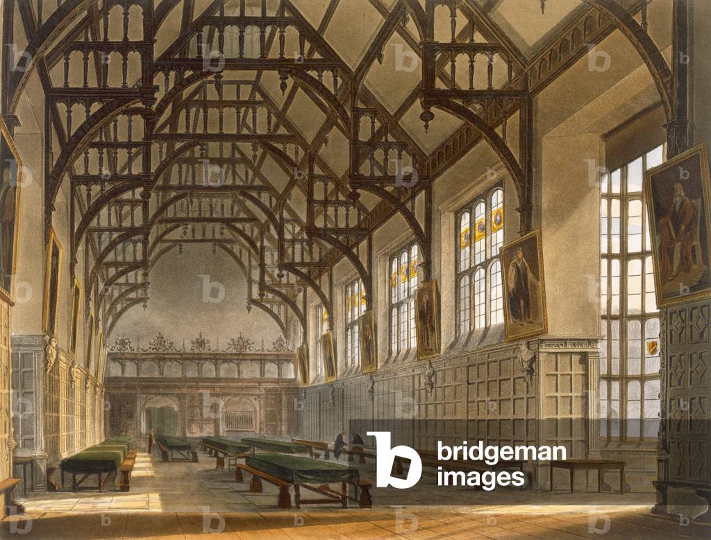 Bild von Gravur "Hall of Trinity College", 1815 von Augustus Charles Pugin