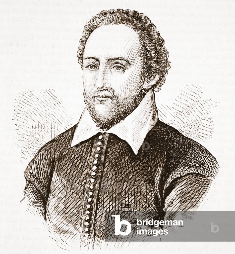 Richard Burbage, from the original portrait in Dulwich College (engraving)