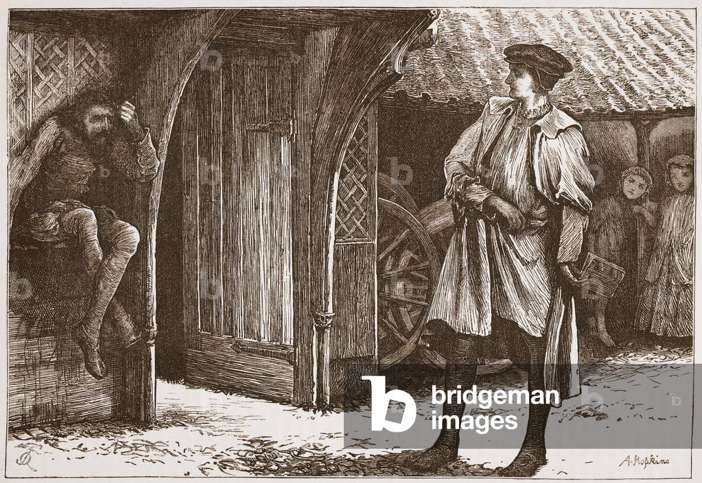 Millon and the Lutheran, illustration from 'The History of Protestantism' by James Aitken Wylie (1808-1890), pub. 1878 (engraving)