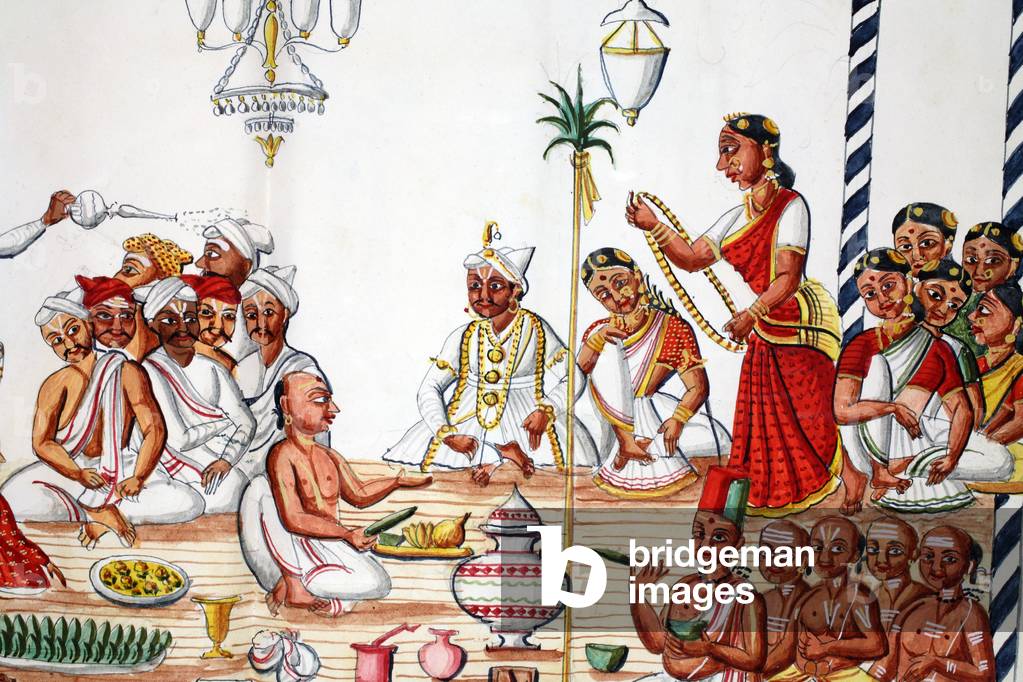 Marriage ceremony (w/c on paper) (detail of 908419)