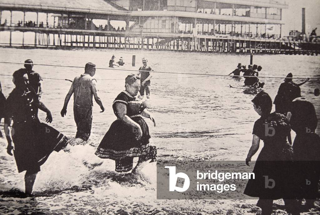 An American seaside resort, c.1890 (b/w photo)