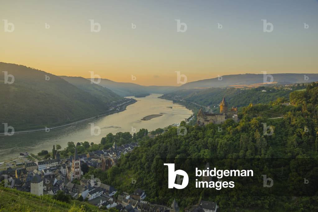 View of Bacharach, Schloss Stahleck, Rhine Valley, Germany (photo)