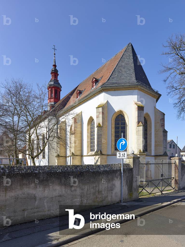 Exterior of the Church of the Assumption (built 1742), Alsheim (colour photo)