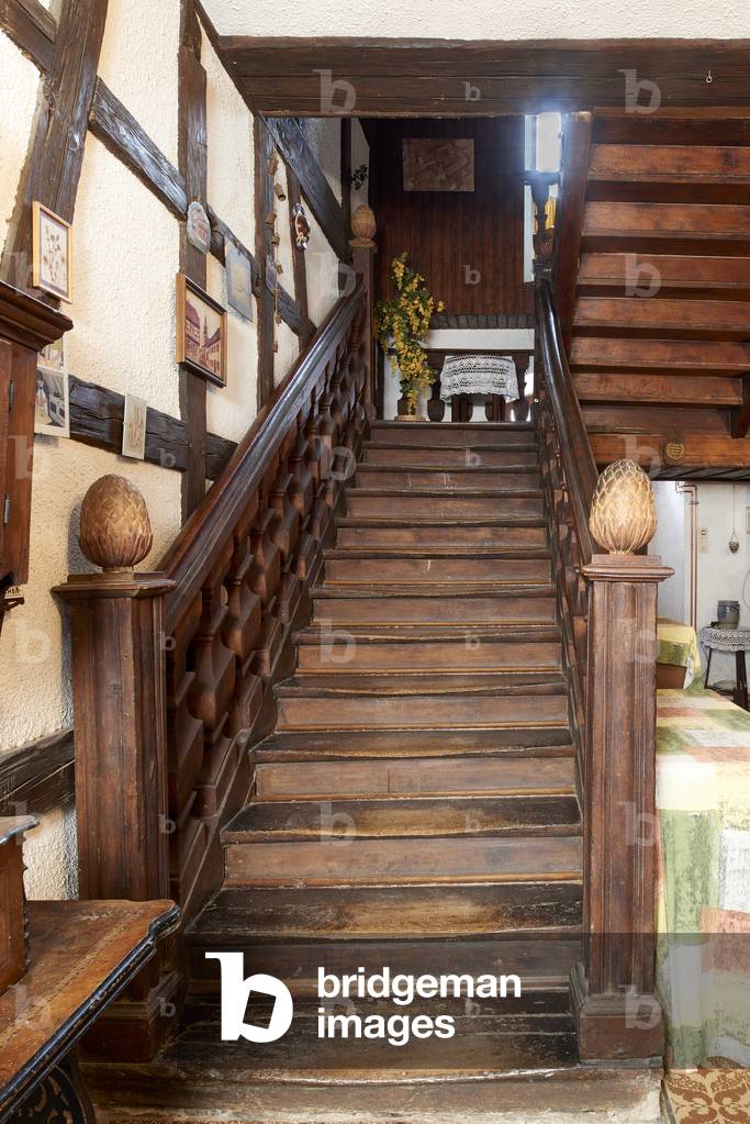 Stairway, former administration office of the Count of Wartenberg, built 1726, Mettenheim (colour photo)