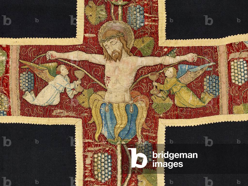 Chasuble with embroidered cross, early 16th century (wool) (see also 1630443-5)
