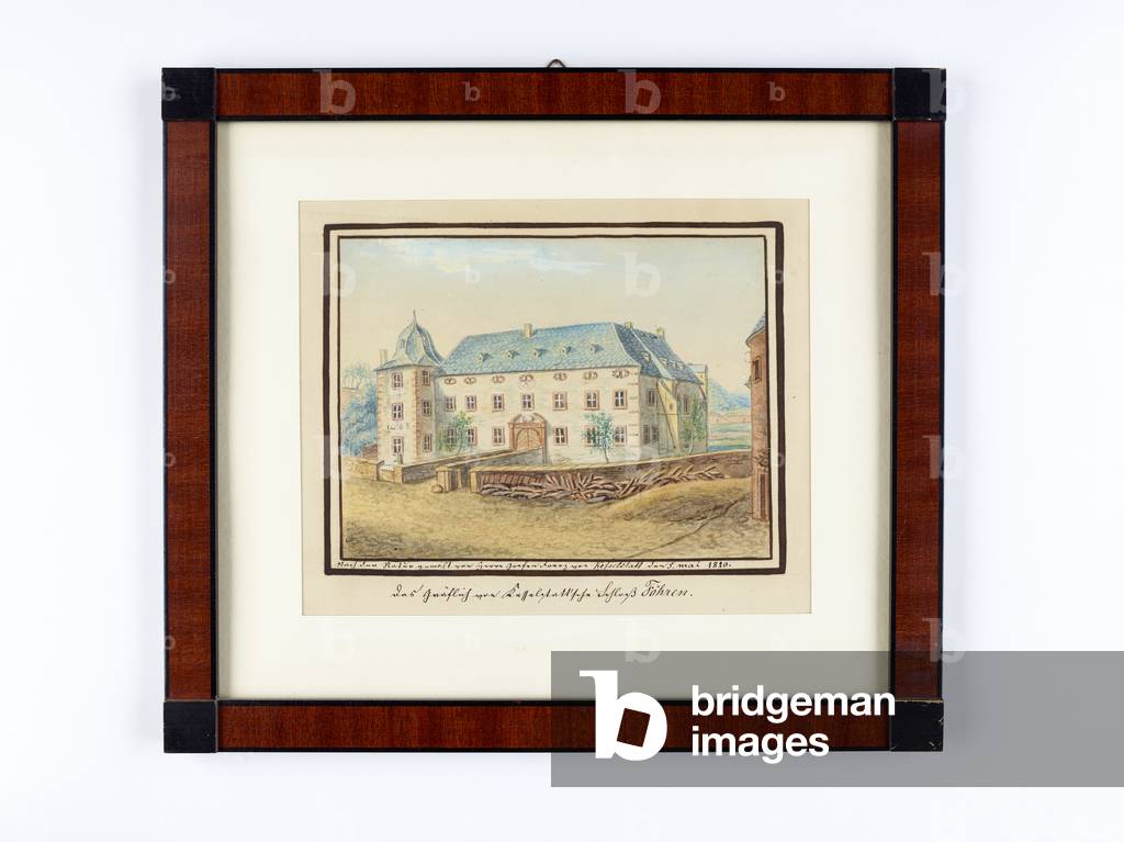 Foehren Castle of the counts of Kesselstatt an der Mosel, Rhineland-Palatinate, Germany, 1829 (w/c on paper)