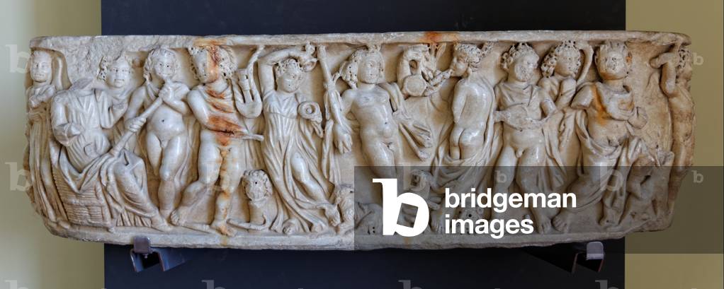 Sarcophagus with a Bacchic Thiasus scene (marble)
