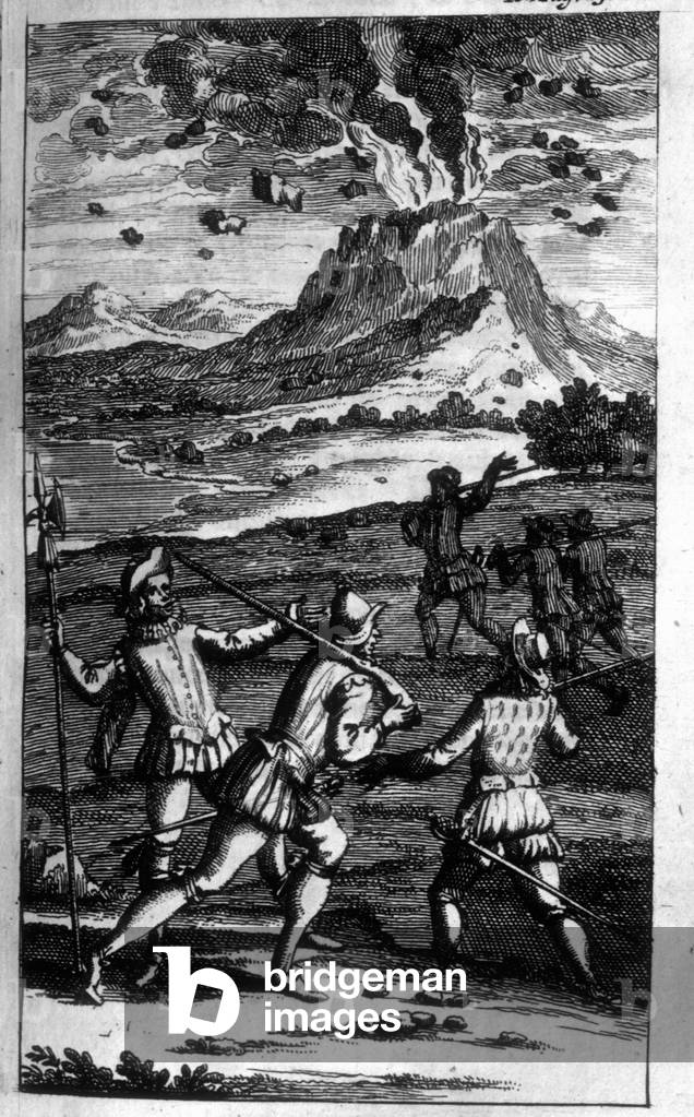 The soldiers of Cortez see a volcano (litho)