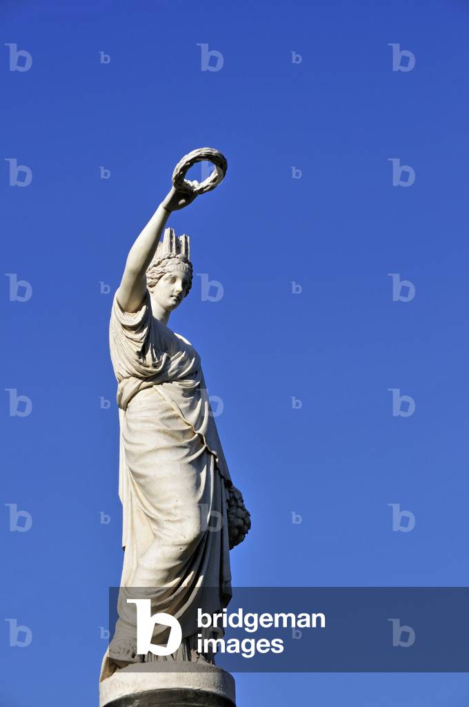 Personification of the city of Brussels by Charles-Auguste Fraikin, Place Rouppe, Brussels, Belgium (photo)