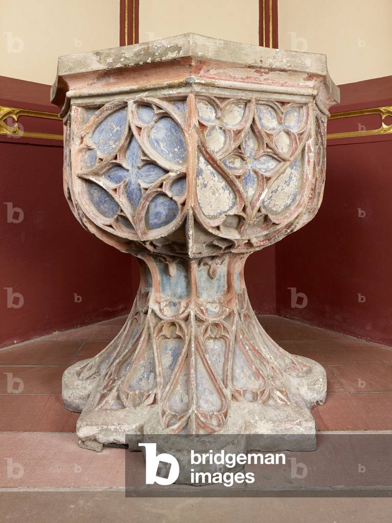 Baptismal font of St. Christopher, first half of the 15th century (sandstone)