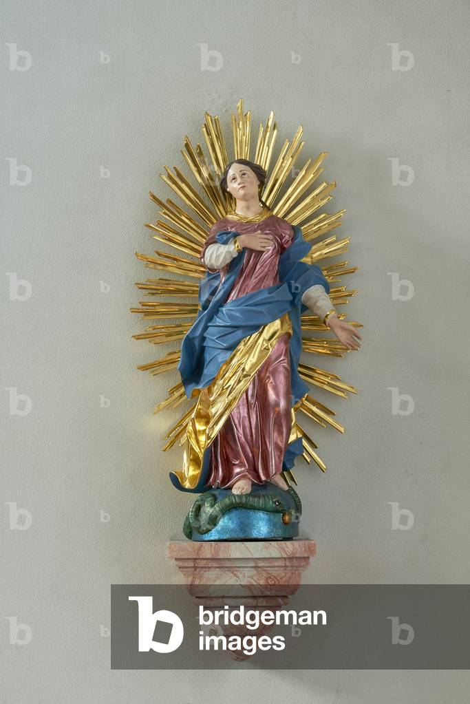 18th century, baroque statue of the immaculata, Gimbsheim (colour photo)