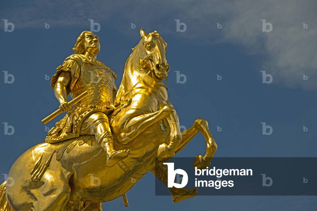 The Golden Rider, Dresden Neustadt market, Germany (photo)