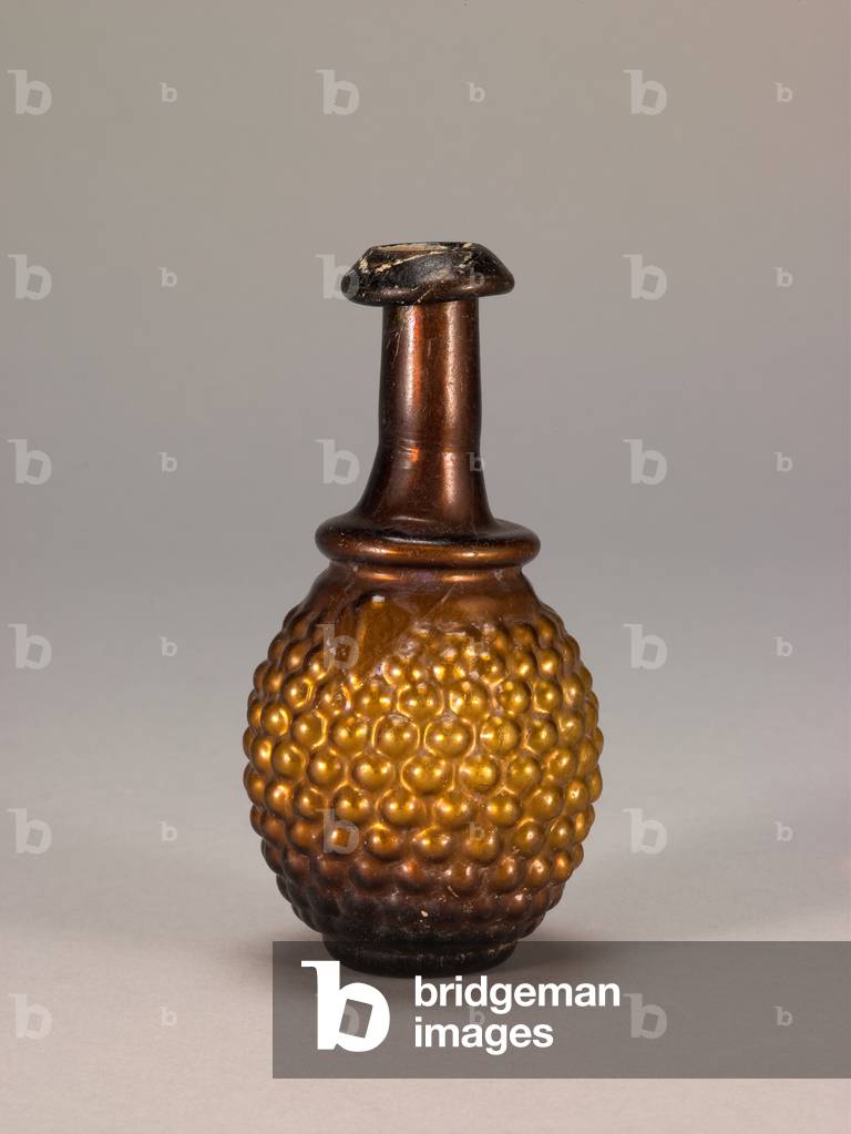 Bottle in the form of a bunch of grapes, 3rd century AD (glass)