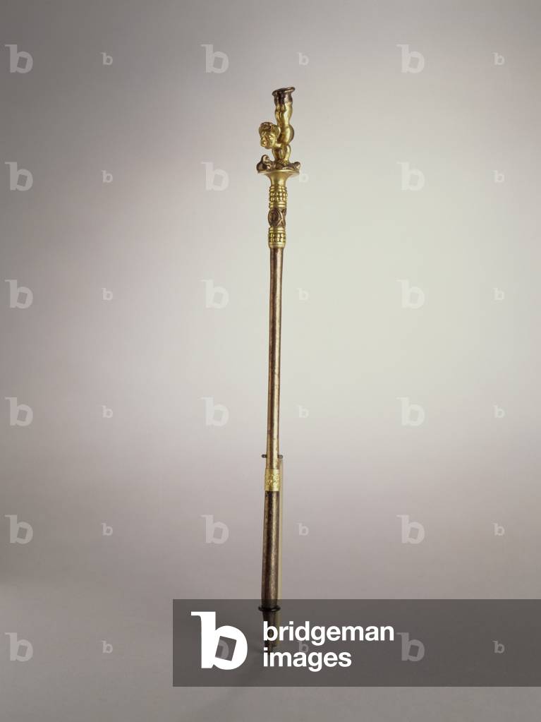 Lime Dipper with Figurine Handle, Yotoco period, c.300-1000 (gold & copper)