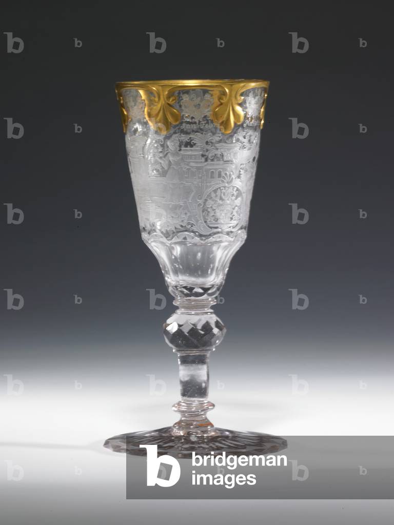 Pokal, c.1740 (glass with wheel-engraved decoration & gilding)