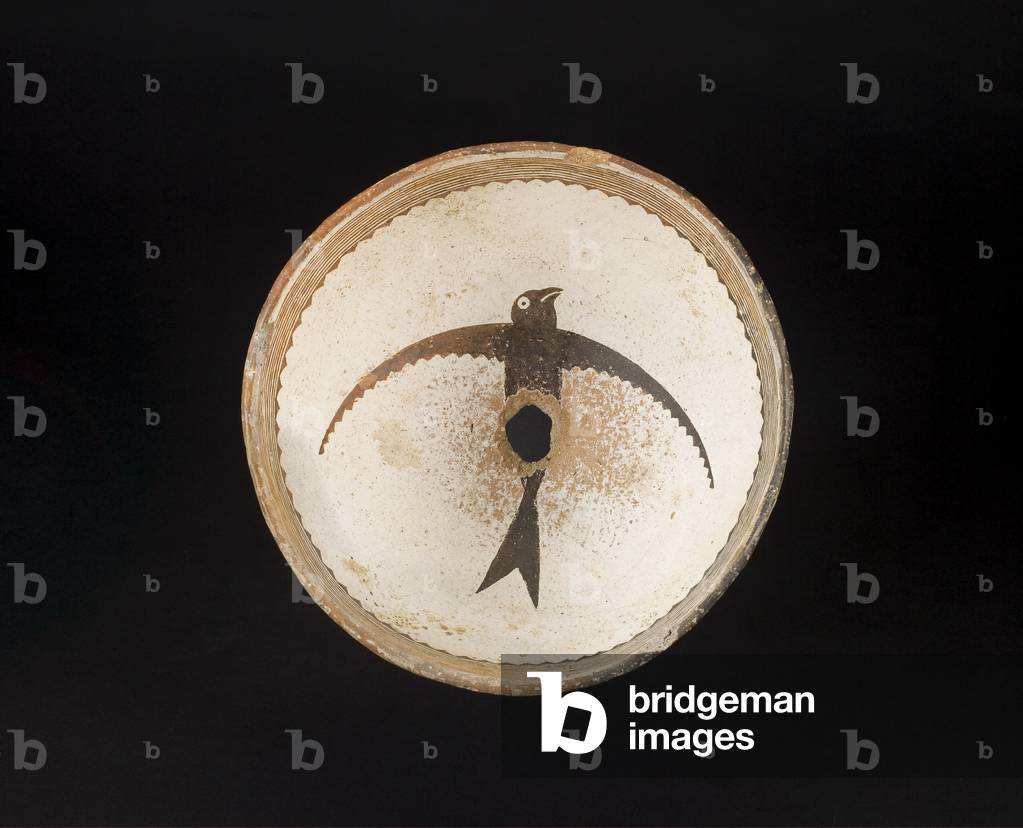 Bowl with Painted Motifs, c.1200-1300 (ceramic with pigment)