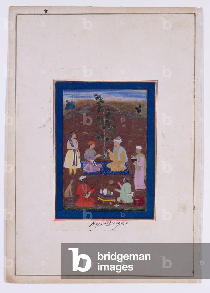 A Prince Meeting a Muslim Holy Man, Mughal dynasty, Reign of Jahangir, c.1610 (ink, w/c & gold on paper)