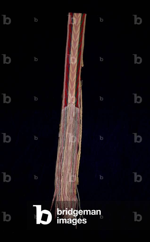 Sash, mid- to late 19th century (wool and glass beads)