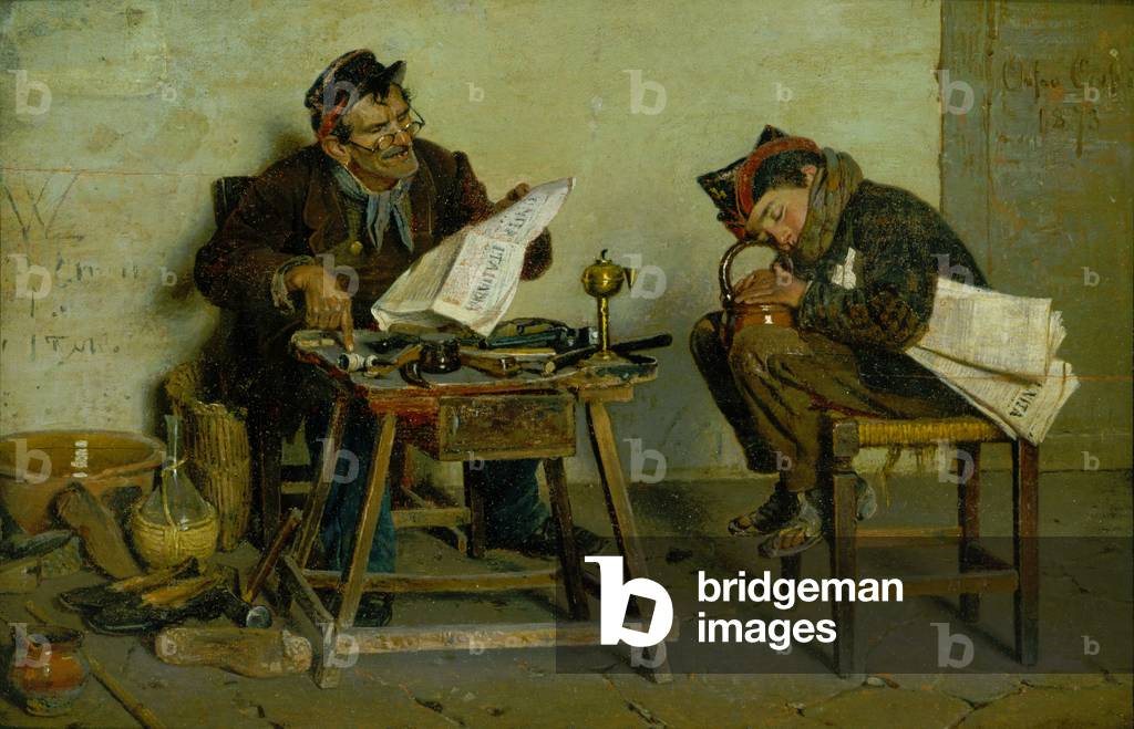 A Political Cobbler, 1873 (oil on panel)