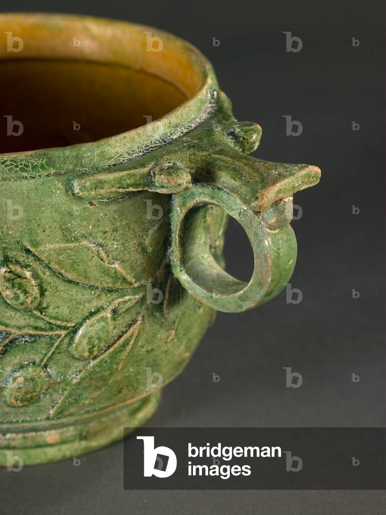 Two-handled Cup (skyphos), detail, Early Imperial Period, 1st century BC-1st century AD (lead-glazed ceramic)