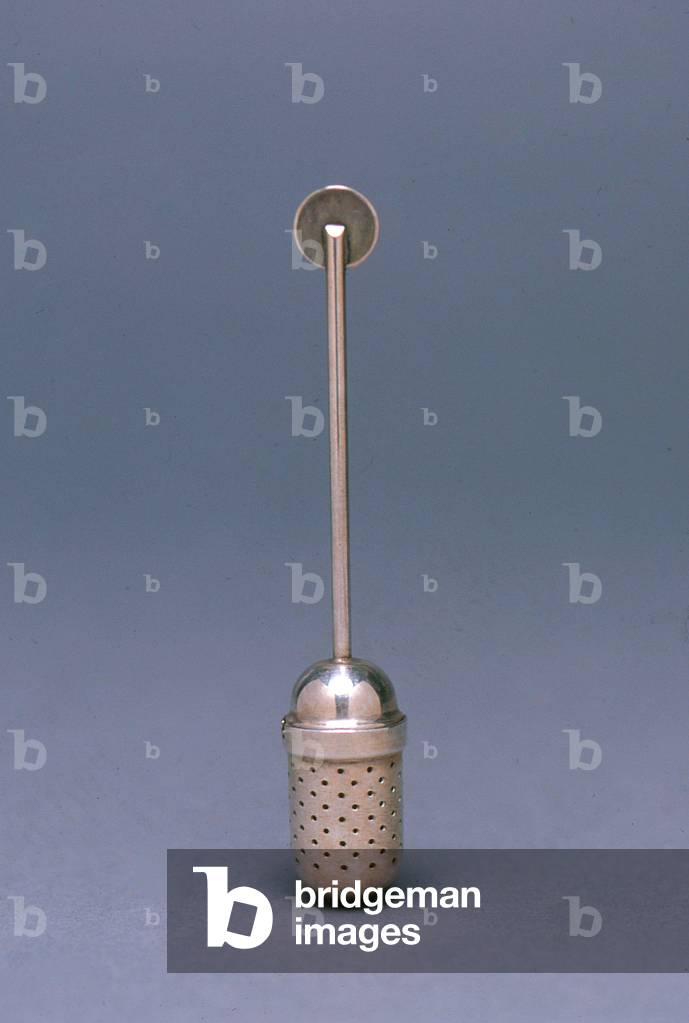 Tea infuser, 1924 (silvered brass)