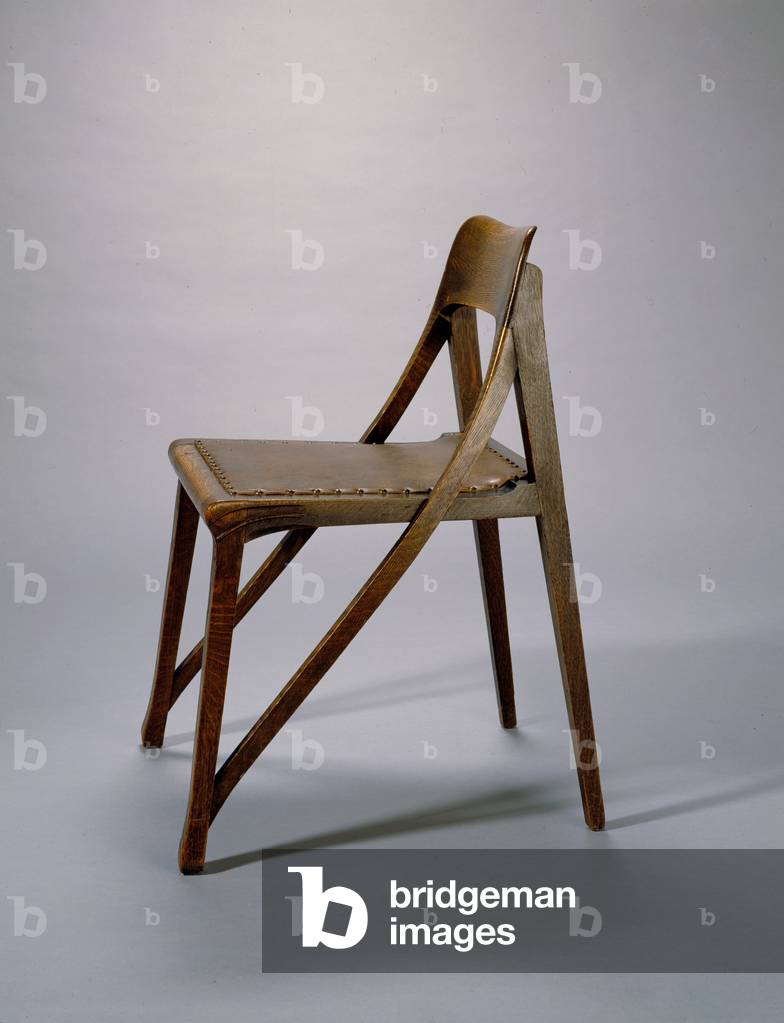 Chair, 1898-99 (oak & replacement leather)