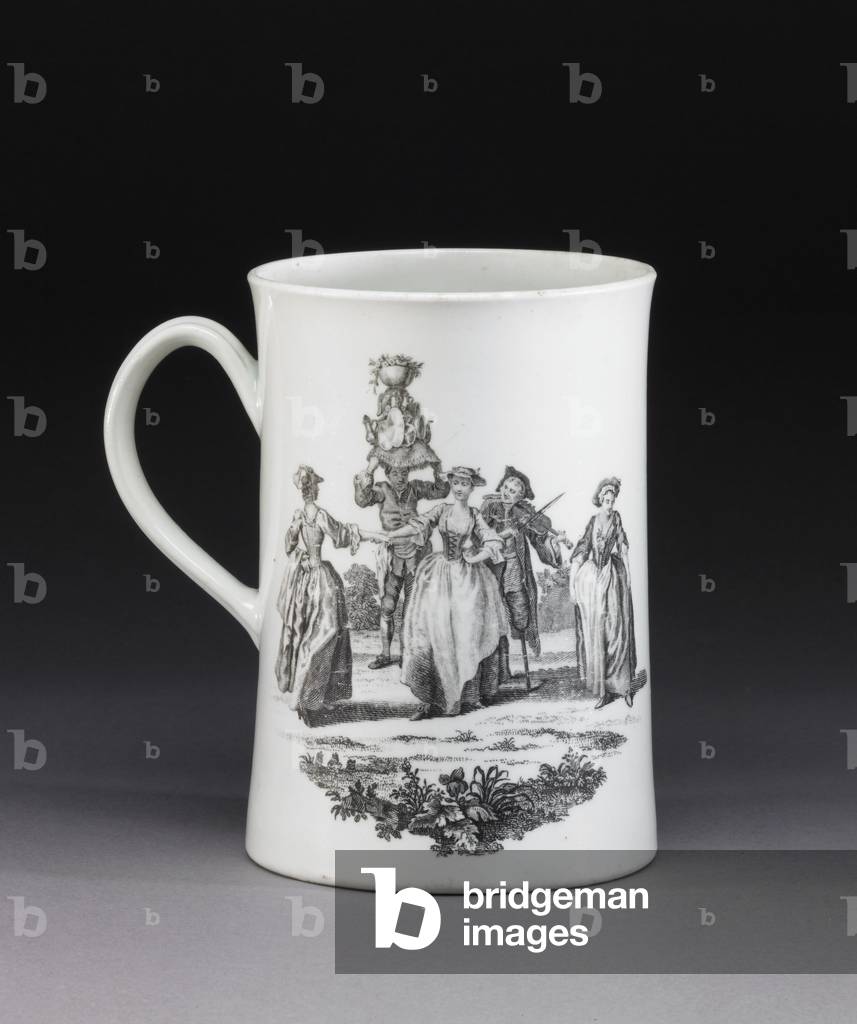 Mug, 1760-65 (glazed porcelain with overglaze transfer-printed decoration)