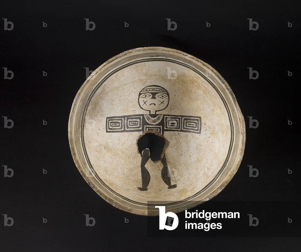 Bowl with Painted Motifs, c.1200-1300 (ceramic with pigment)