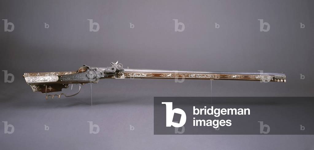 Wheel-lock Sporting Rifle (steel, brass, fruitwood, mother-of-pearl & gilt)