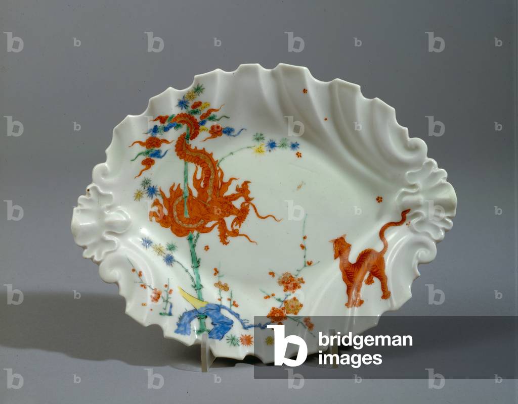 Dish, Chelsea Porcelain Factory, 1750-52 (glazed porcelain with enamel)